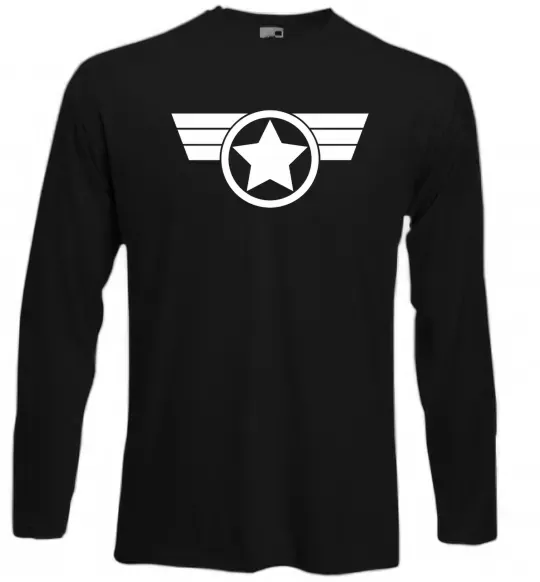 Лонгслив Капітан Америка лого Черный фото