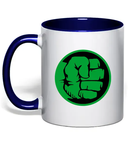 Чашка с цветной ручкой Лoго Халк Глубокий темно-синий фото