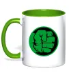 Чашка с цветной ручкой Лoго Халк Зеленый фото