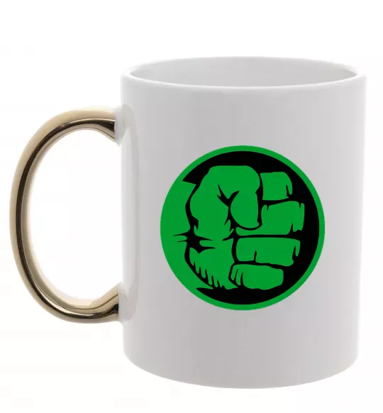 Чашка с цветной ручкой Лoго Халк Золото фото