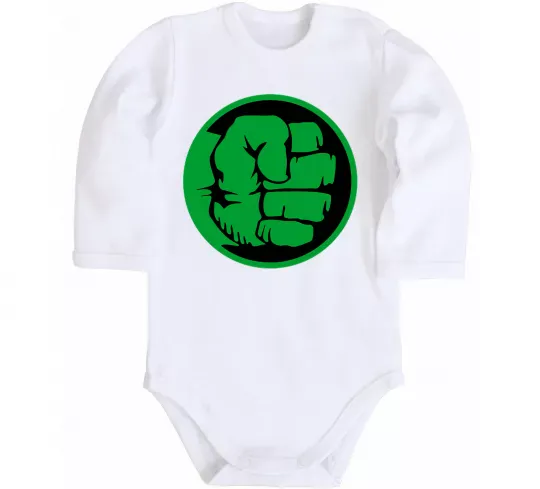 Дитячий бодік Лoго Халк Білий фото