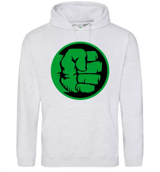 Чоловіча толстовка (худі) Лoго Халк Сірий меланж фото