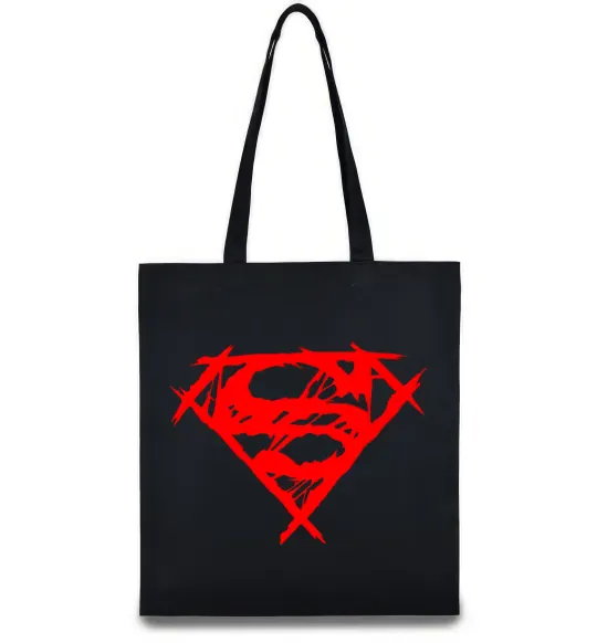 Еко-сумка Штрихований логотип супермена Чорний фото