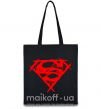 Еко-сумка Штрихованный логотип супермена Чорний фото