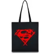 Еко-сумка Штрихований логотип супермена Чорний фото