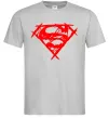 Чоловіча футболка Штрихований логотип супермена Сірий фото
