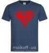 Мужская футболка Штрихованный логотип супермена Темно-синий фото