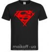 Мужская футболка Штрихованный логотип супермена Черный фото
