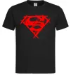 Чоловіча футболка Штрихований логотип супермена Чорний фото
