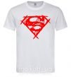 Мужская футболка Штрихованный логотип супермена Белый фото