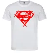 Чоловіча футболка Штрихований логотип супермена Білий фото