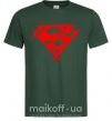 Мужская футболка Штрихованный логотип супермена Темно-зеленый фото