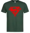 Чоловіча футболка Штрихований логотип супермена Темно-зелений фото