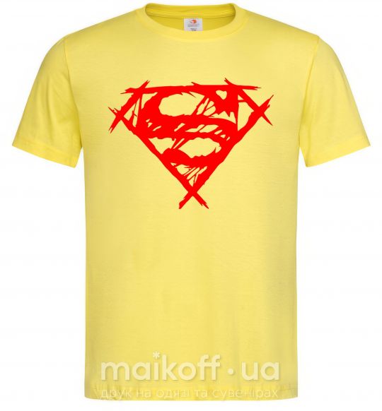 Мужская футболка Штрихованный логотип супермена Лимонный фото