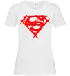 Женская футболка Штрихований логотип супермена Белый фото