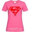 Жіноча футболка Штрихованный логотип супермена Яскраво-рожевий фото
