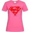 Женская футболка Штрихований логотип супермена Ярко-розовый фото