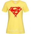 Женская футболка Штрихованный логотип супермена Лимонный фото