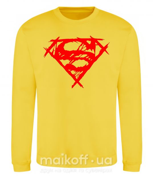 Світшот Штрихованный логотип супермена Сонячно жовтий фото