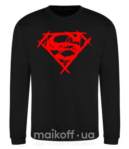 Світшот Штрихованный логотип супермена Чорний фото
