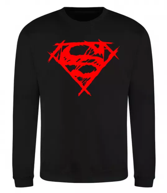 Світшот Штрихований логотип супермена Чорний фото