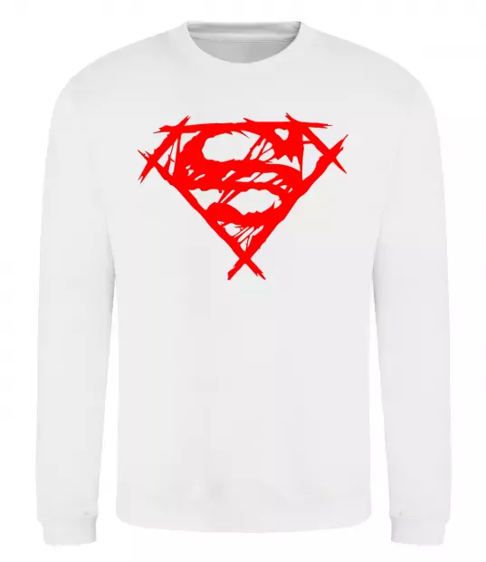 Світшот Штрихований логотип супермена Білий фото