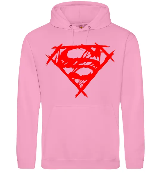 Чоловіча толстовка (худі) Штрихований логотип супермена Рожевий фото