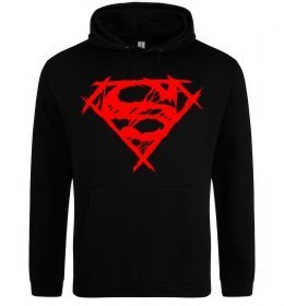 Мужская толстовка (худи) Штрихований логотип супермена