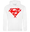 Мужская толстовка (худи) Штрихований логотип супермена Белый Мужская толстовка (худи) Штрихований логотип супермена Белый фото