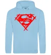 Чоловіча толстовка (худі) Штрихований логотип супермена Блакитний фото