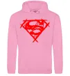 Жіноча толстовка (худі) Штрихований логотип супермена Рожевий фото
