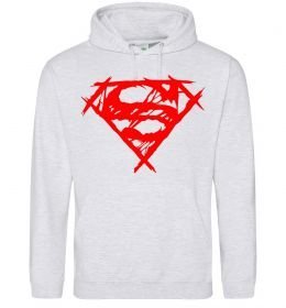 Женская толстовка (худи) Штрихований логотип супермена