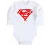Детский боди Штрихований логотип супермена Белый фото