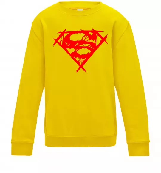 Дитячий світшот Штрихований логотип супермена Сонячно жовтий фото