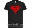 Детская футболка Штрихованный логотип супермена Черный фото