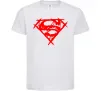 Детская футболка Штрихований логотип супермена Белый фото