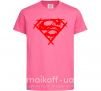 Детская футболка Штрихованный логотип супермена Ярко-розовый фото