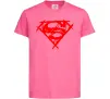 Детская футболка Штрихований логотип супермена Ярко-розовый фото
