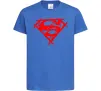 Детская футболка Штрихований логотип супермена Ярко-синий фото