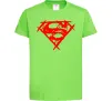 Детская футболка Штрихований логотип супермена Лаймовый фото