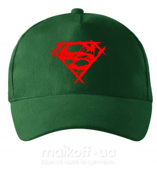 Кепка Штрихованный логотип супермена Темно-зеленый фото