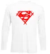 Лонгслив Штрихований логотип супермена Белый фото