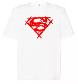 Футболка Оверсайз SUPERMAN слово Белый фото