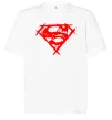 Футболка Оверсайз Штрихований логотип супермена Белый фото