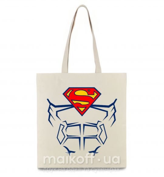 Еко-сумка Пресс супермена Бежевий фото