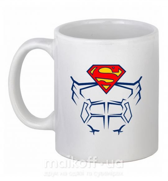 Чашка керамическая Пресс супермена Белый фото