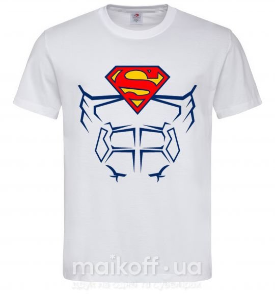 Мужская футболка Пресс супермена Белый фото