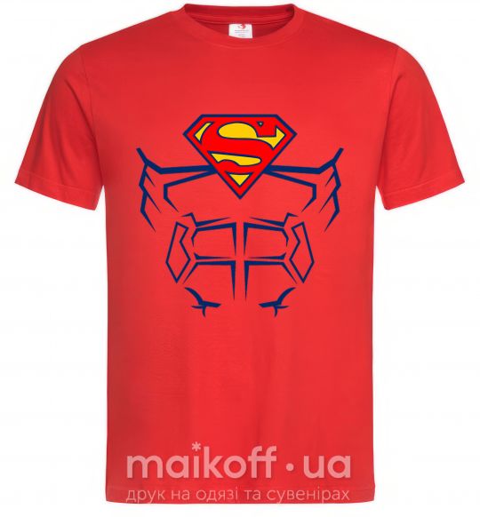 Мужская футболка Пресс супермена Красный фото
