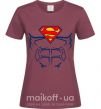 Женская футболка Пресс супермена Бордовый фото