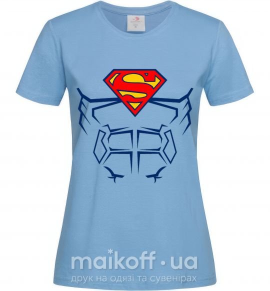 Женская футболка Пресс супермена Голубой фото